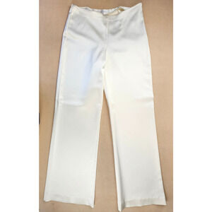 WHBM Pants 8 Ivory Satin Straight Leg